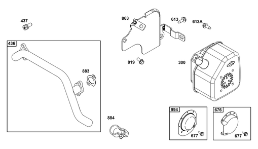 Part Location Diagram of 703882 Briggs and Stratton Kit-muffler